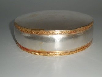Mandala disc- small copper silver plated
