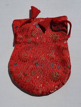 Bag for malas - red with colourful patterns