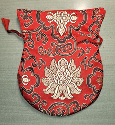 Bag for mala - red with  lotus