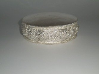 Mandala disc - silver plated