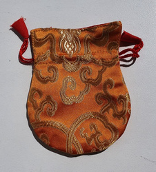 Bag for malas - orange with patterns