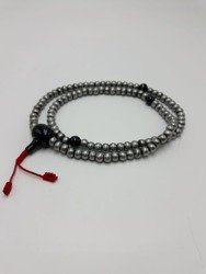 Mala 108 - iron + black agate 8 mm