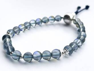 Mala 27 - blue crystal  6 mm