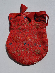 Bag for malas - red with colourful patterns