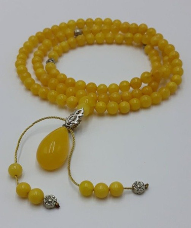 Mala 108 - orange amber 7 mm 