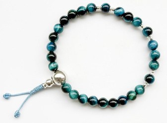 Mala 27 tiger eye blue 6,5 mm