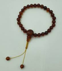 Mala 27 - brown amber 7 mm