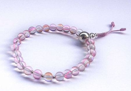 Mala 27 -rose crystal with silver 6 mm