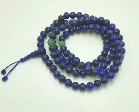 Mala 108 - lapis lazuli + olivine