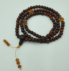 Mala 108 - rosen tree 8 mm with amber