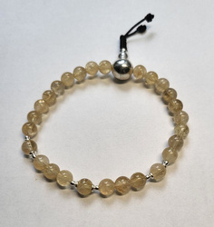 Mala 27 - citrine with silver 6 mm