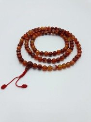 Mala 108 - orange cornelian 8 mm