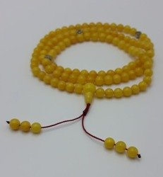 Mala 108 - milky matt amber 7 mm