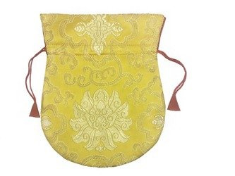 Woreczek na male - żółty z lotosem