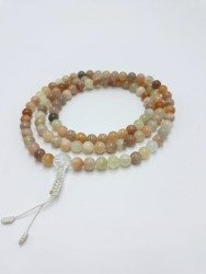 Mala 108 - peachy moon stone 8 mm