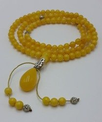 Mala 108 - orange amber 7 mm