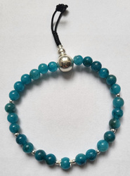 Mala 27 - jade with silver 6 mm