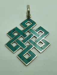 Silver pendant - endless knot big