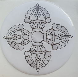 Sticker double dorje white