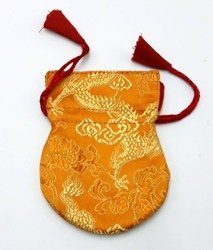 Bag for malas - orange with gold dragons